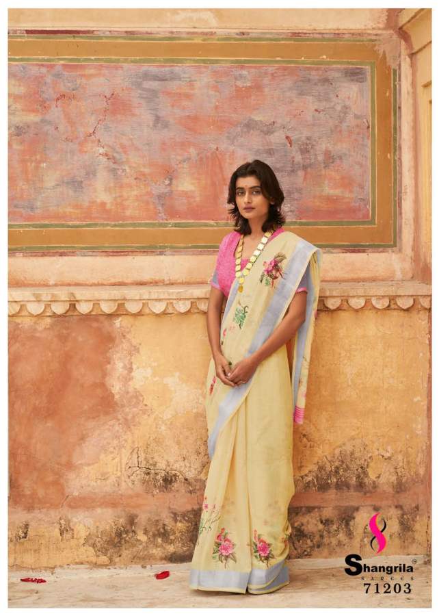 Shangrila Raaga Linen 7 Latest Fancy Party Wear Linen Designer Saree Collection